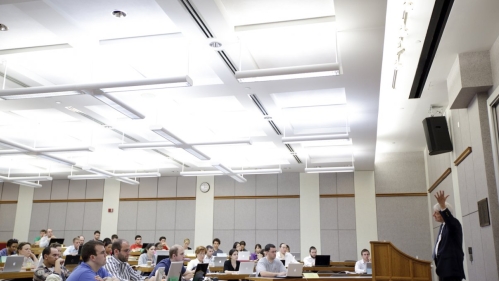 Photo of students in their classroom, by Theo Anderson