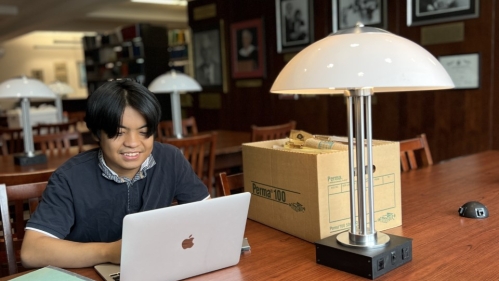 Young man studying