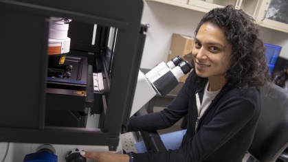 Women researcher in lab