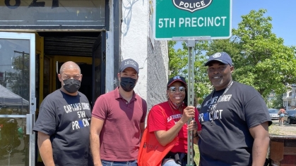 Community Members Standing in Newark