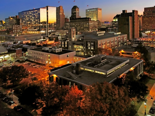 newark cityscape at twilight
