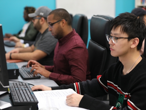 students in computer lab