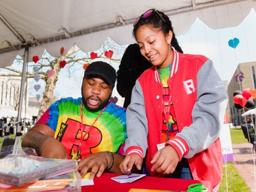 Boy & girl student at fair