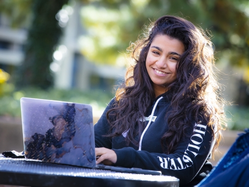 Rutgers-Newark student outdoor on campus